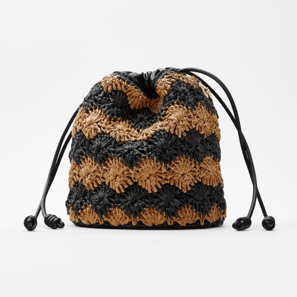 NWT Zara Woven Bucket Purse - Picture 2 of 9